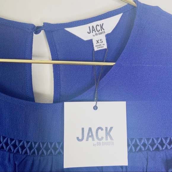 Jack by BB Dakota Revolve Blue Hi-Low Ruffle Top - Picture 7 of 9